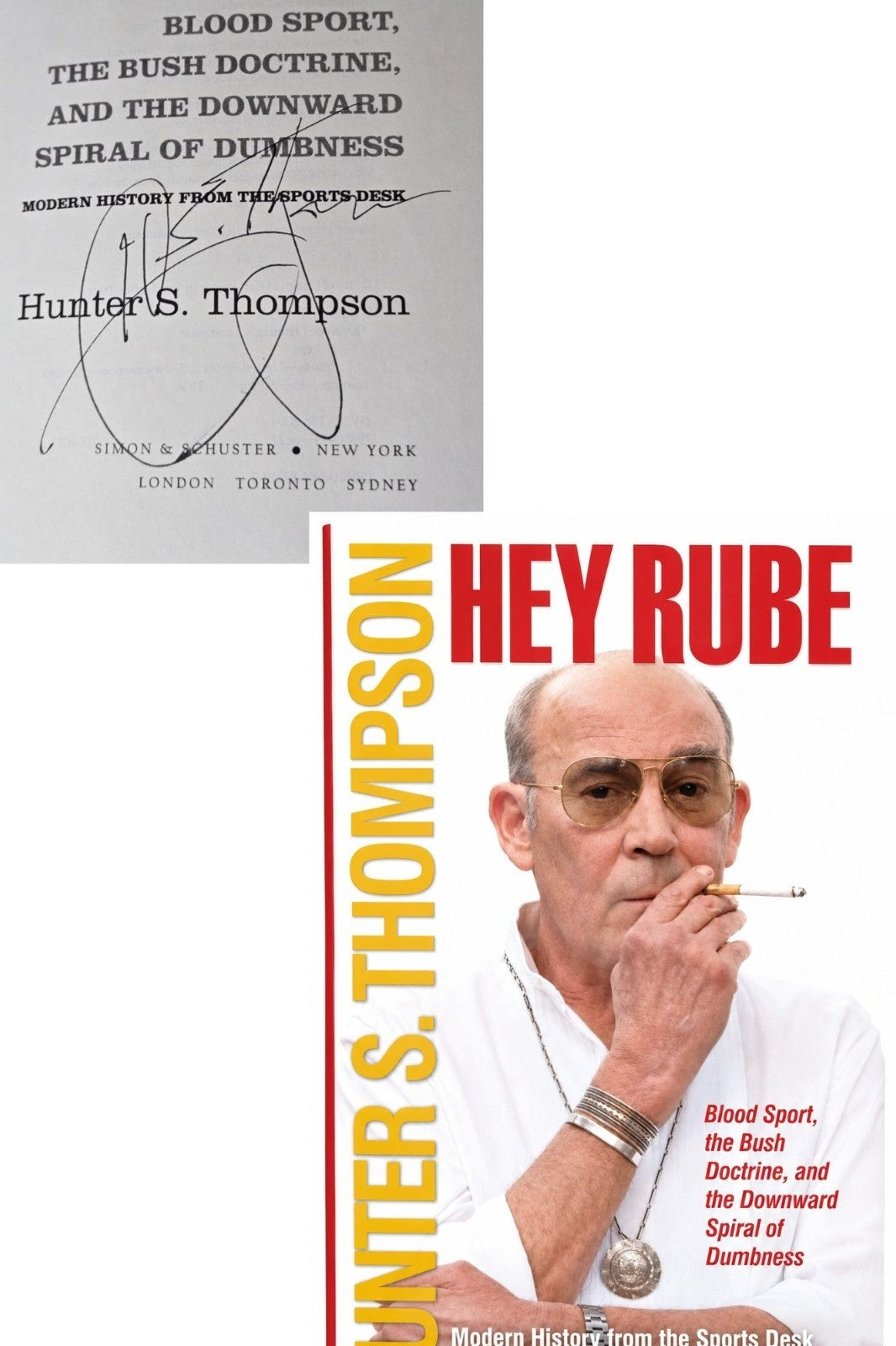 Hunter S Thompson Signed Auto 1st Edition Hey Rube Hardcover Book Full Name JSA0