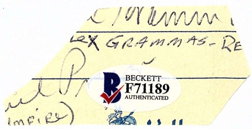 Tug McGraw Signed Autographed 1x1.5 Vintage Cut Signature Beckett BAS 1