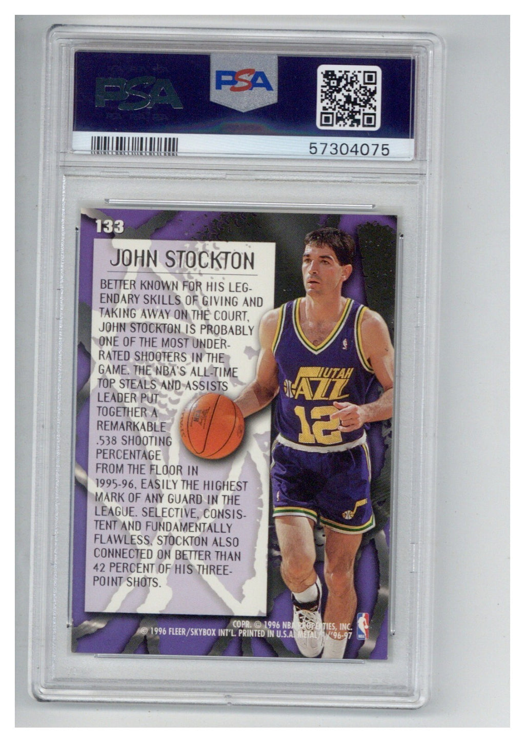1996 Metal 133 John Stockton PSA 91