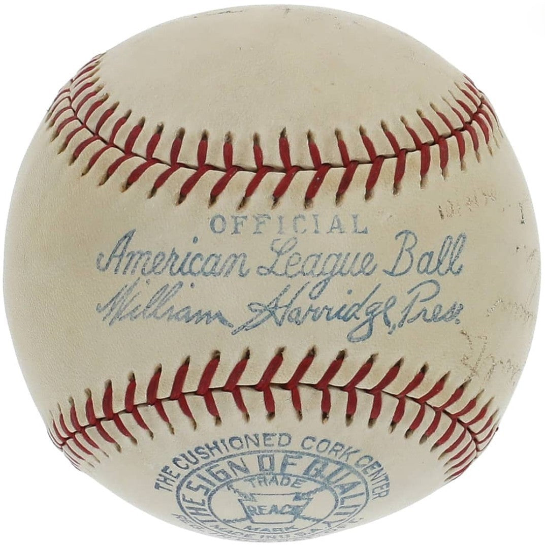 1938 WS Champion NY Yankees Signed OAL Baseball Gehrig Ruffing PSA PSA/DNA5