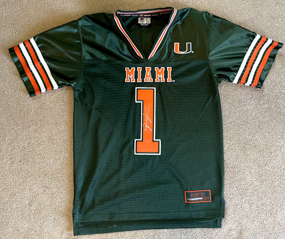 Bernie Kosar Signed Miami Hurricanes Kids Jersey JSA1