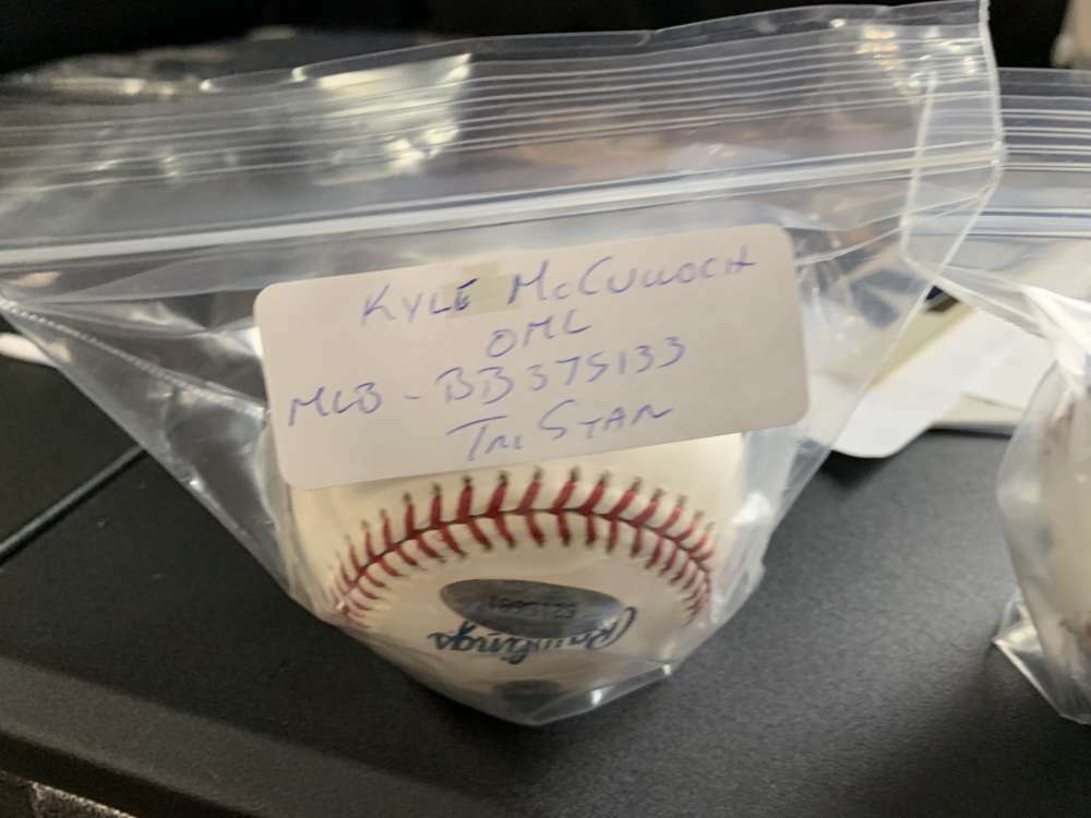 Kyle Mcculloch Signed Autographed OML Baseball MLB Tristar 2