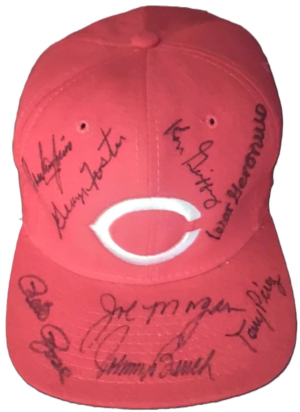 Cincinnati Reds Great 8 Signed Auto Baseball Hat Rose Bench Griffey PSA DNA0