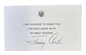 Jimmy Carter White House Thank You Card VG Presidential Seal