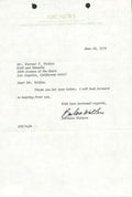 Barbara Walters NBC News Signed Autographed 1974 Typed Letter PSA/DNA0