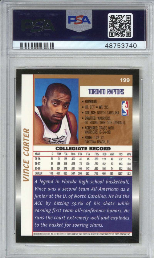 1998 Topps 199 Vince Carter PSA 71