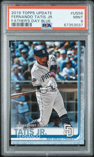 2019 TOPPS UPDATE US56 FERNANDO TATIS JR. FATHER'S DAY BLUE /50 PSA 9