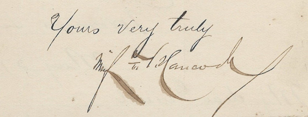 Winfield Scott Hancock Signed Auto 2x3.5 Album Page Civil War General Grad LOA0
