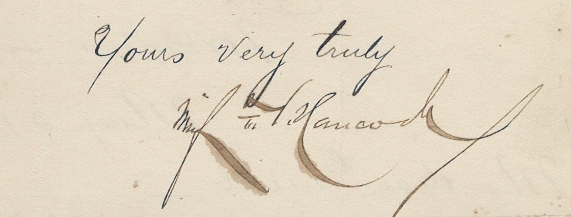Winfield Scott Hancock Signed Auto 2x3.5 Album Page Civil War General Grad LOA0