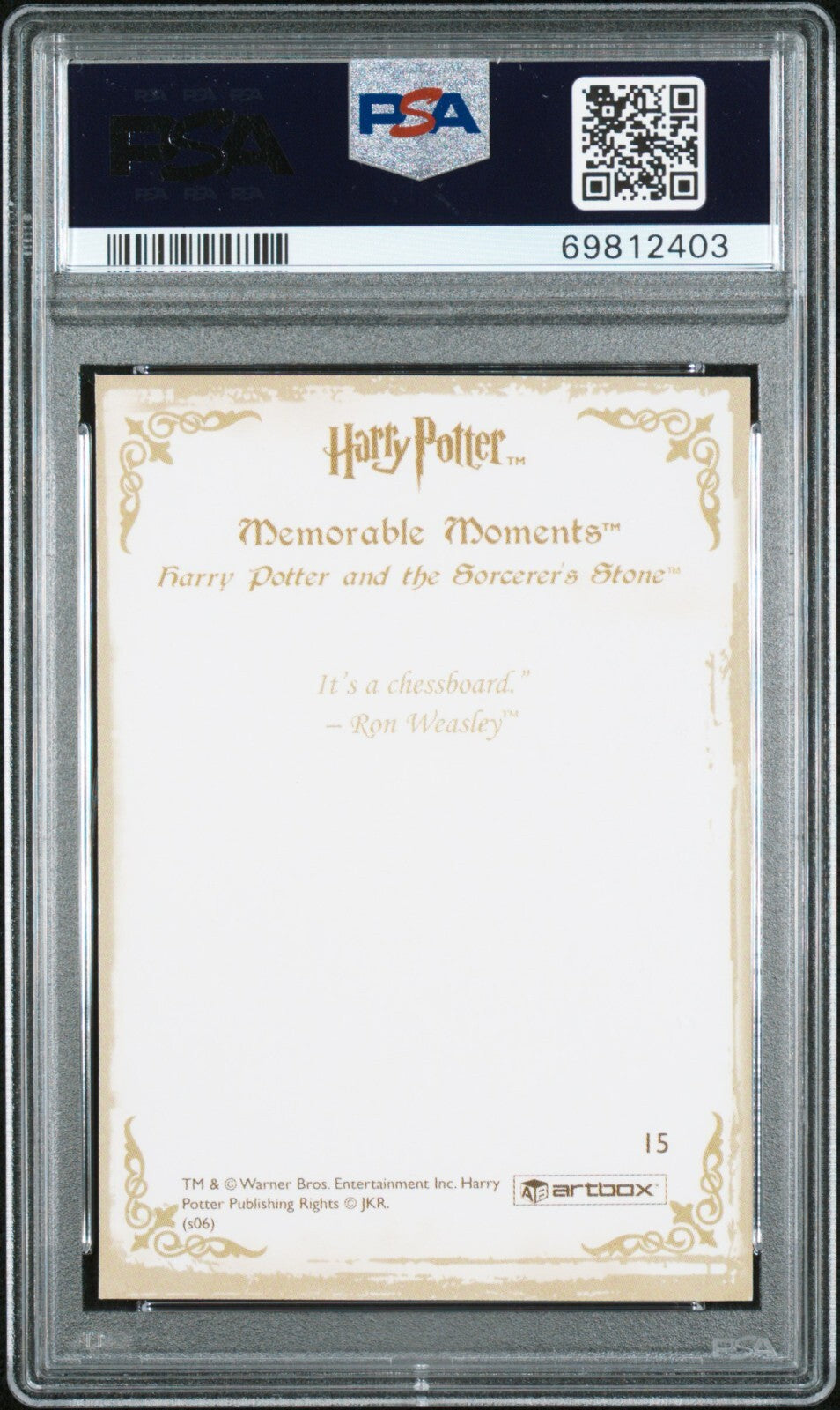 2006 Artbox Harry Potter Memorable Moments 15 This Is No Graveyard PSA 91