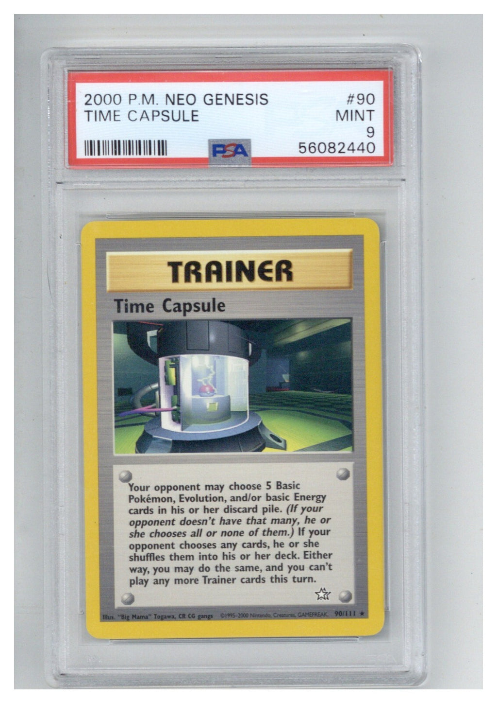 2000 Pokemon Neo Genesis 90 Time Capsule PSA 90