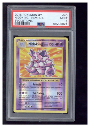2016 Pokemon XY Evolutions 45 Nidoking Reverse Foil PSA 9