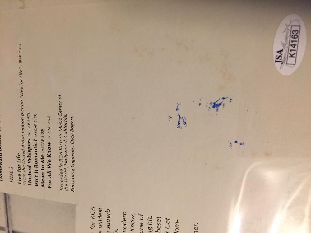 Jack Jones Signed Without Her Album LP Record JSA Authentic1
