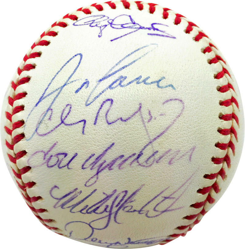 2000 Yankees Signed Autographed OML Baseball Jeter Steiner4