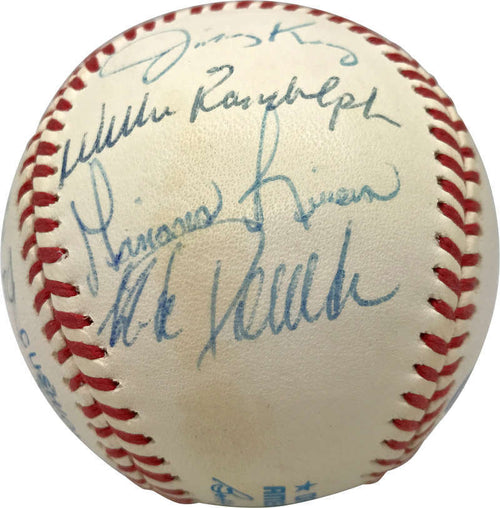 1995 Yankees Team Signed Autographed Baseball OAL Jeter Rivera Mattingly PSA/DNA1