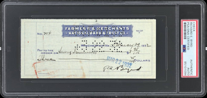1932 Richard E. Byrd Signed Check PSA/DNA