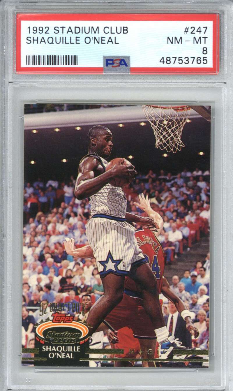 1992 Stadium Club 247 Shaquille O'Neal PSA 80