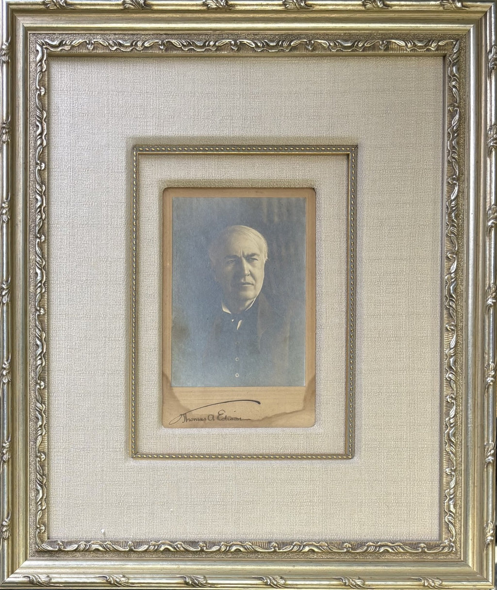 Thomas Edison Signed Auto c1922 6x9 CDV Original Photograph Photo GRAD0