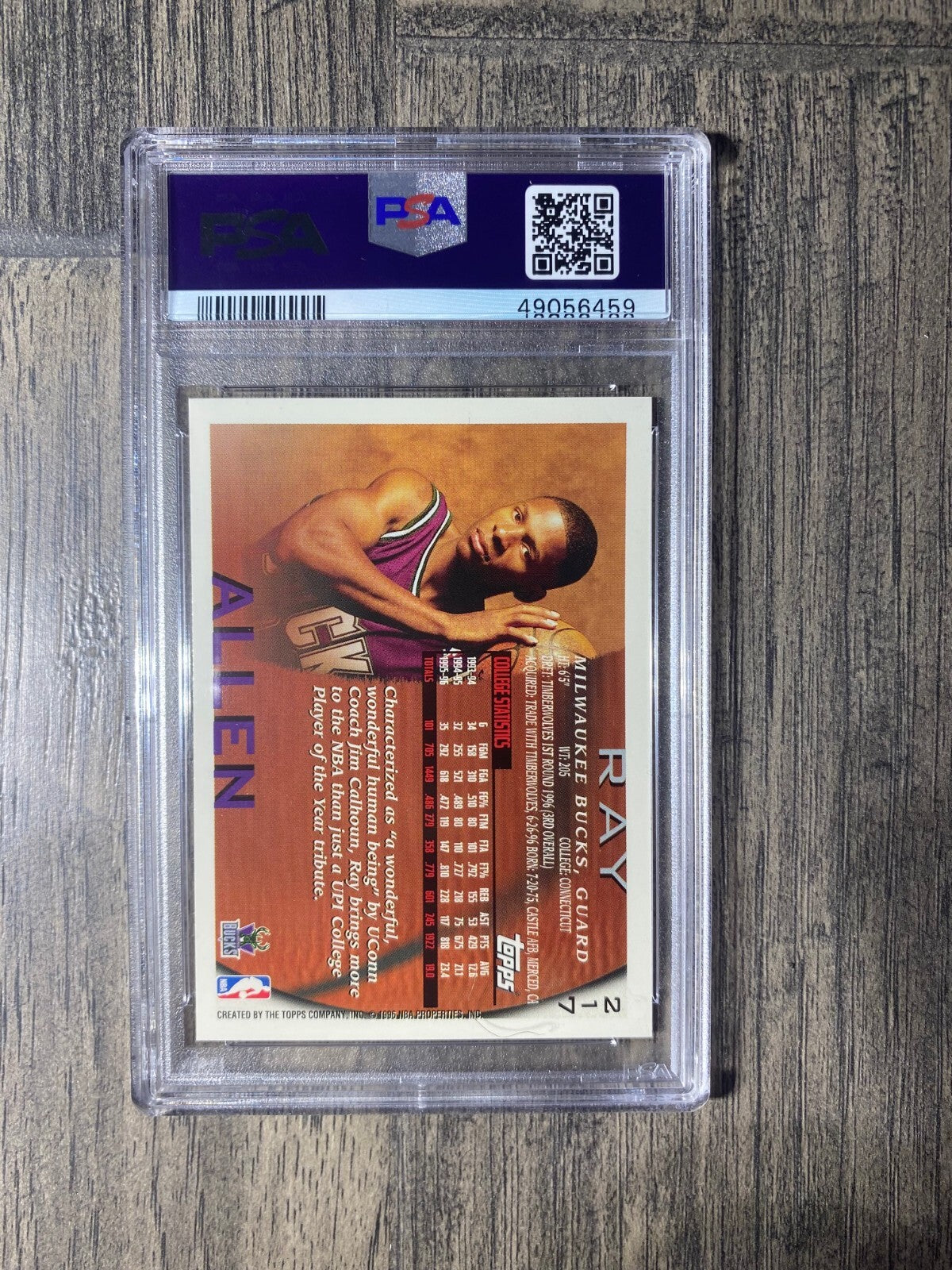 1996 Topps Ray Allen PSA 91