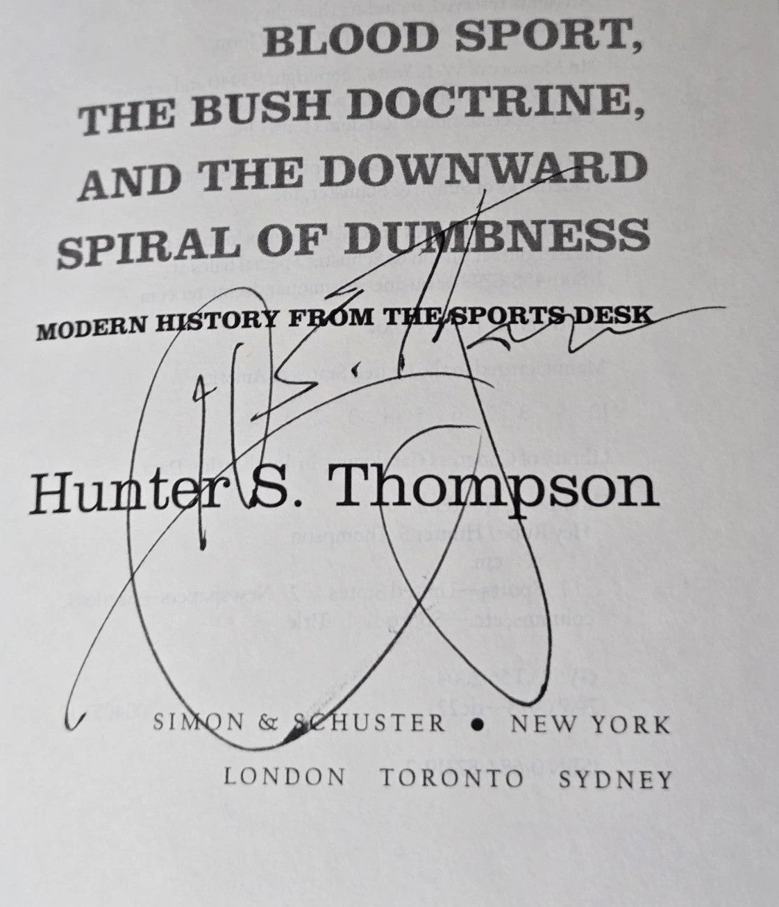 Hunter S Thompson Signed Auto 1st Edition Hey Rube Hardcover Book Full Name JSA2