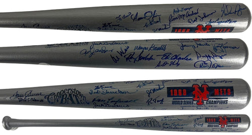 1969 NY Mets WS Champs Team Signed Baseball Bat Seaver Ryan Berra Beckett BAS0