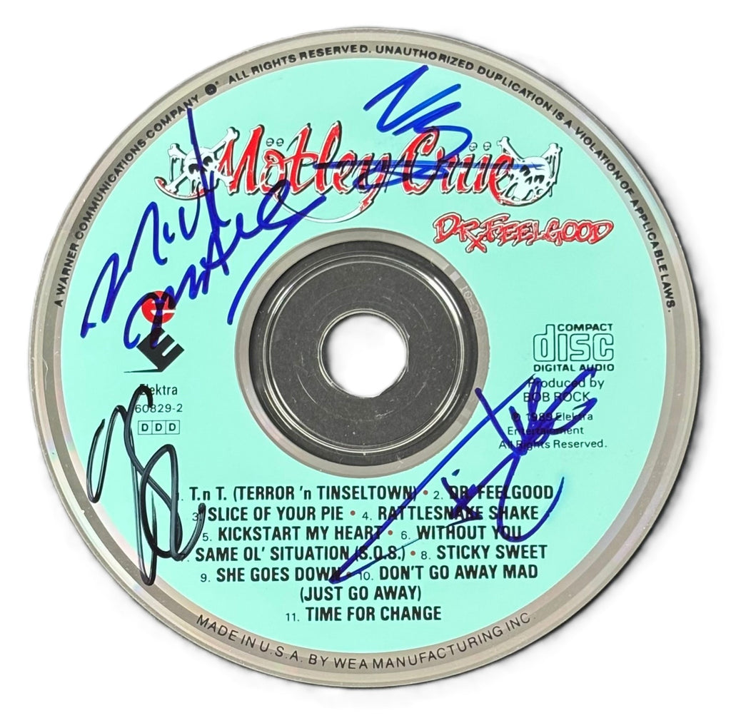Motley Crue Signed Dr Feelgood CD Neil Mars Lee Sixx Beckett BAS LOA0