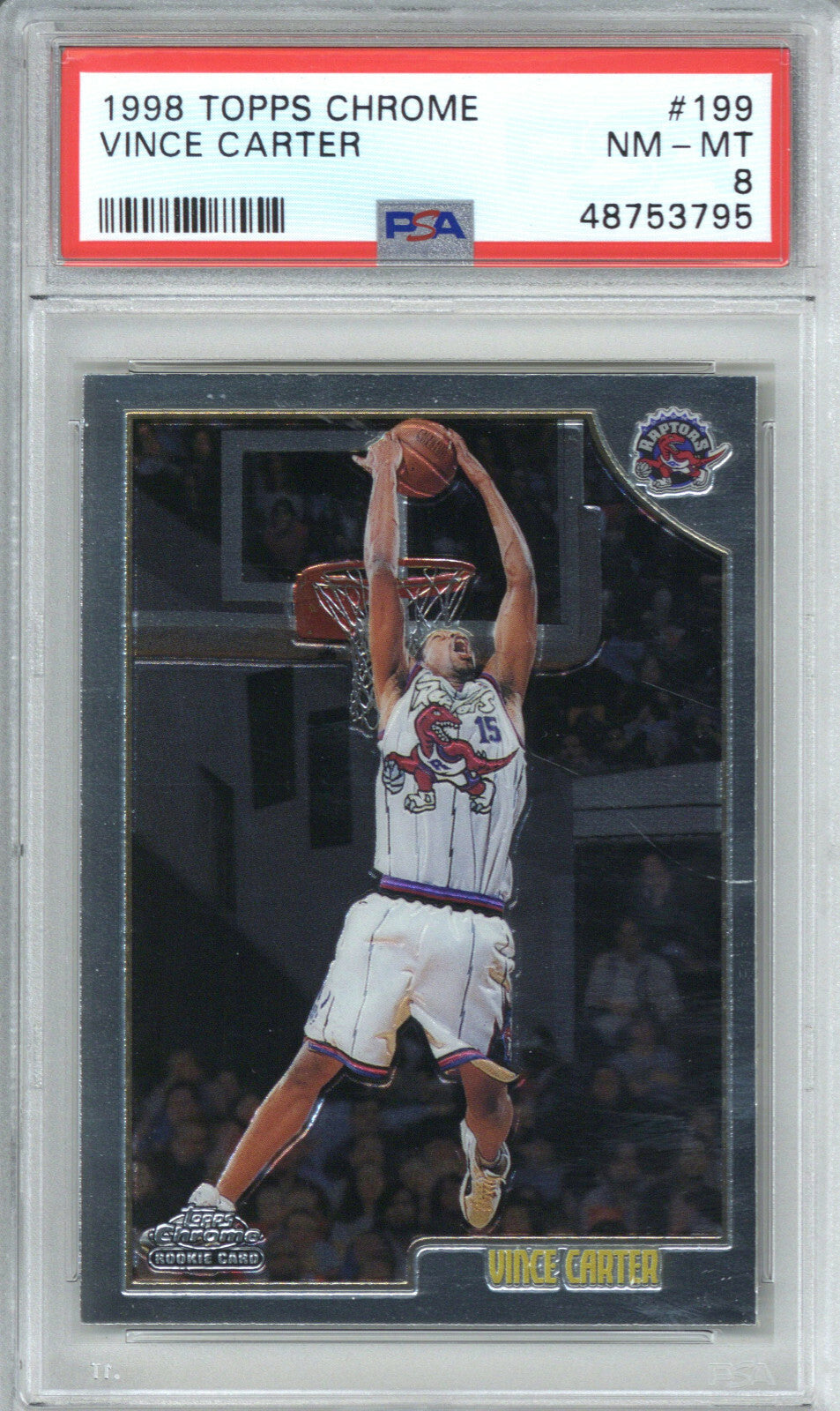 1998 Topps Chrome 199 Vince Carter PSA 80