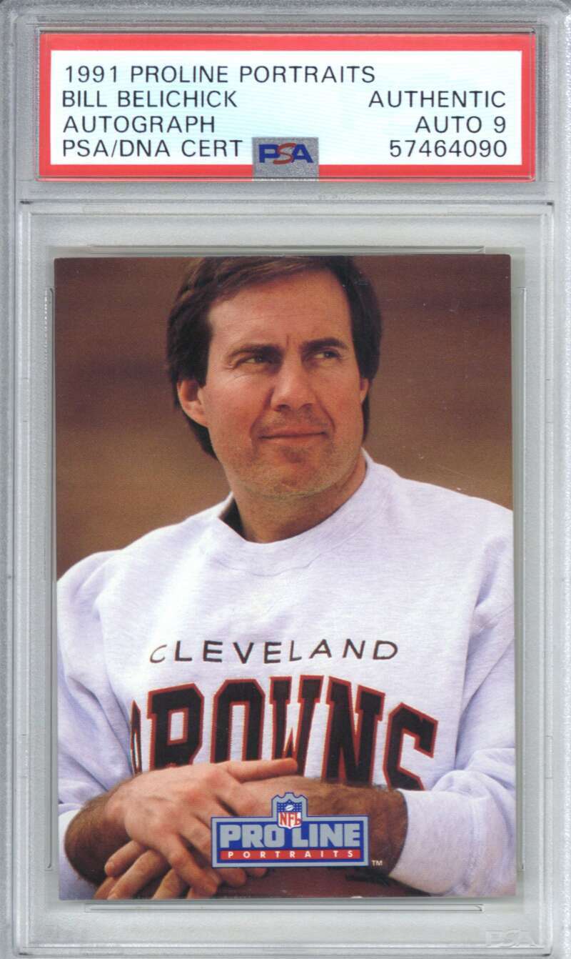 1991 Proline Portraits Bill Belichick Autograph PSA Auto 9 0