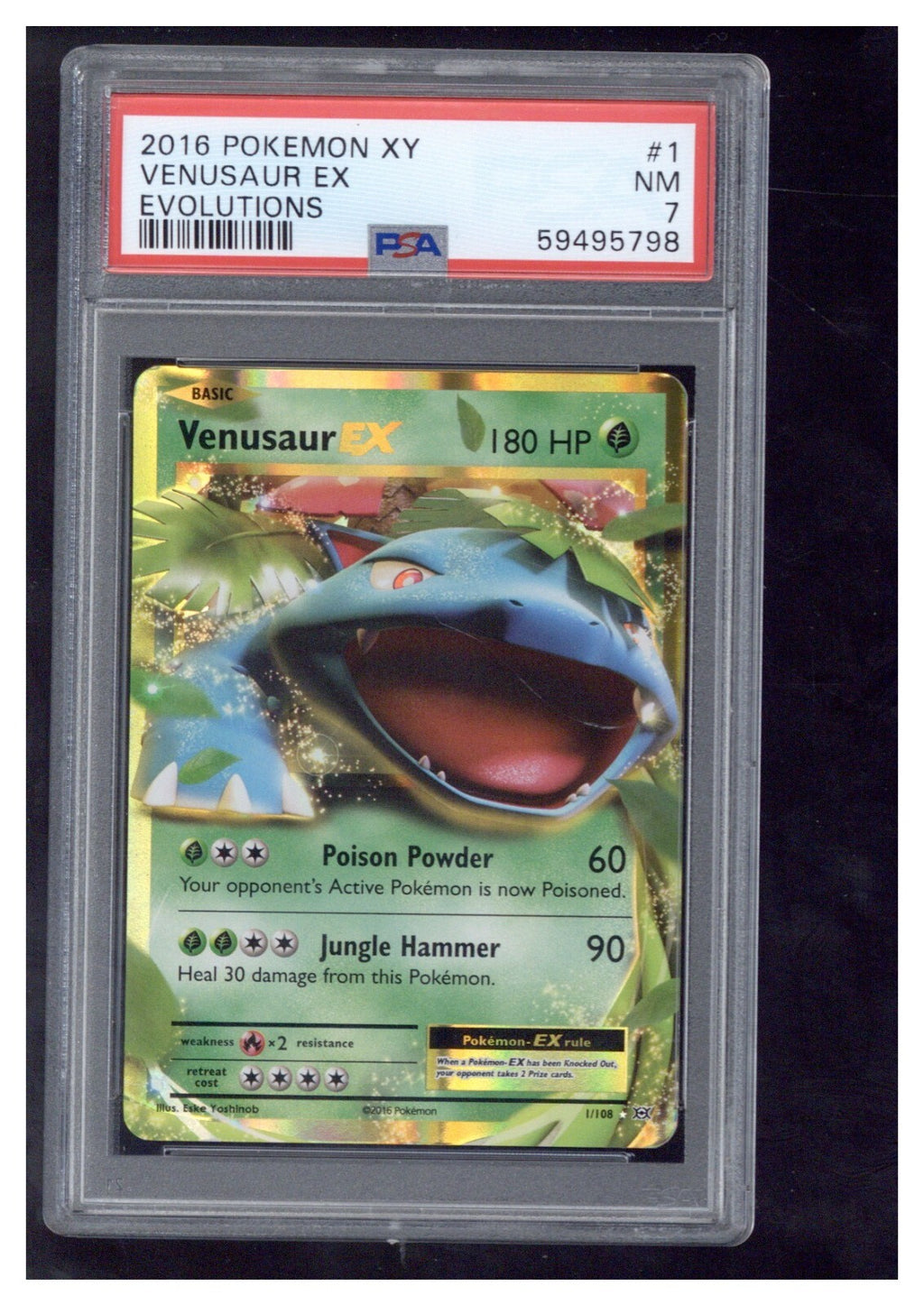 2016 Pokemon XY Evolutions 1 Venusaur EX PSA 70
