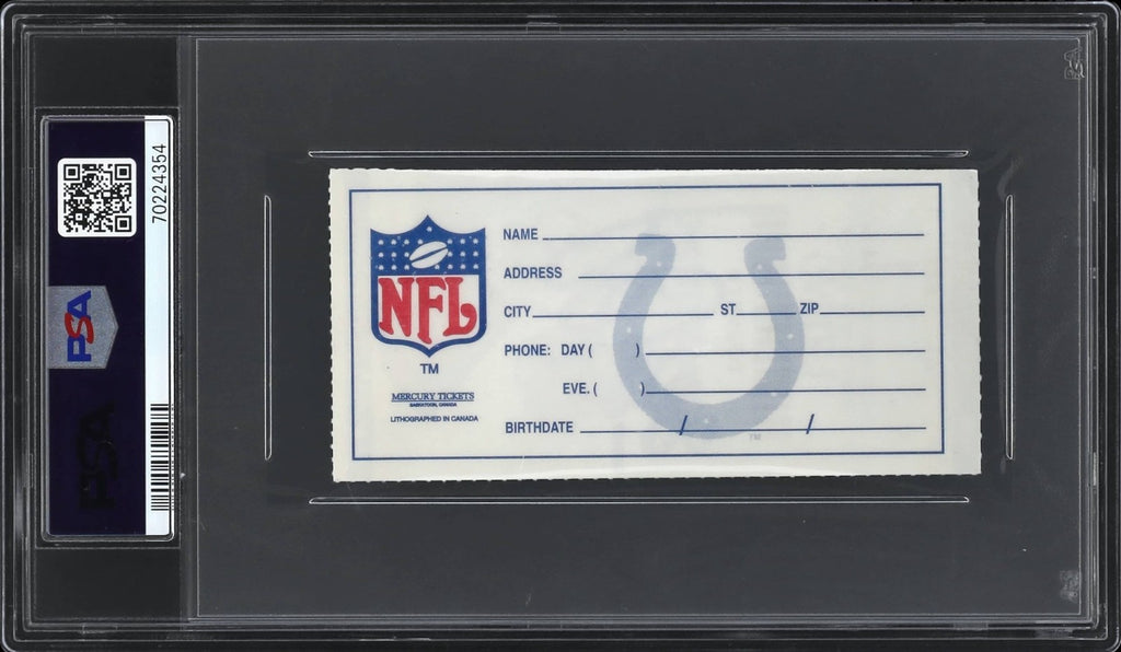 Marshall Faulk Signed 1994 Colts Seahawks Pro Debut Ticket Stub Auto PSA PSA/DNA1