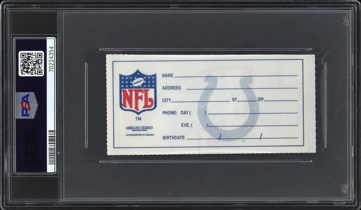 Marshall Faulk Signed 1994 Colts Seahawks Pro Debut Ticket Stub Auto PSA PSA/DNA1