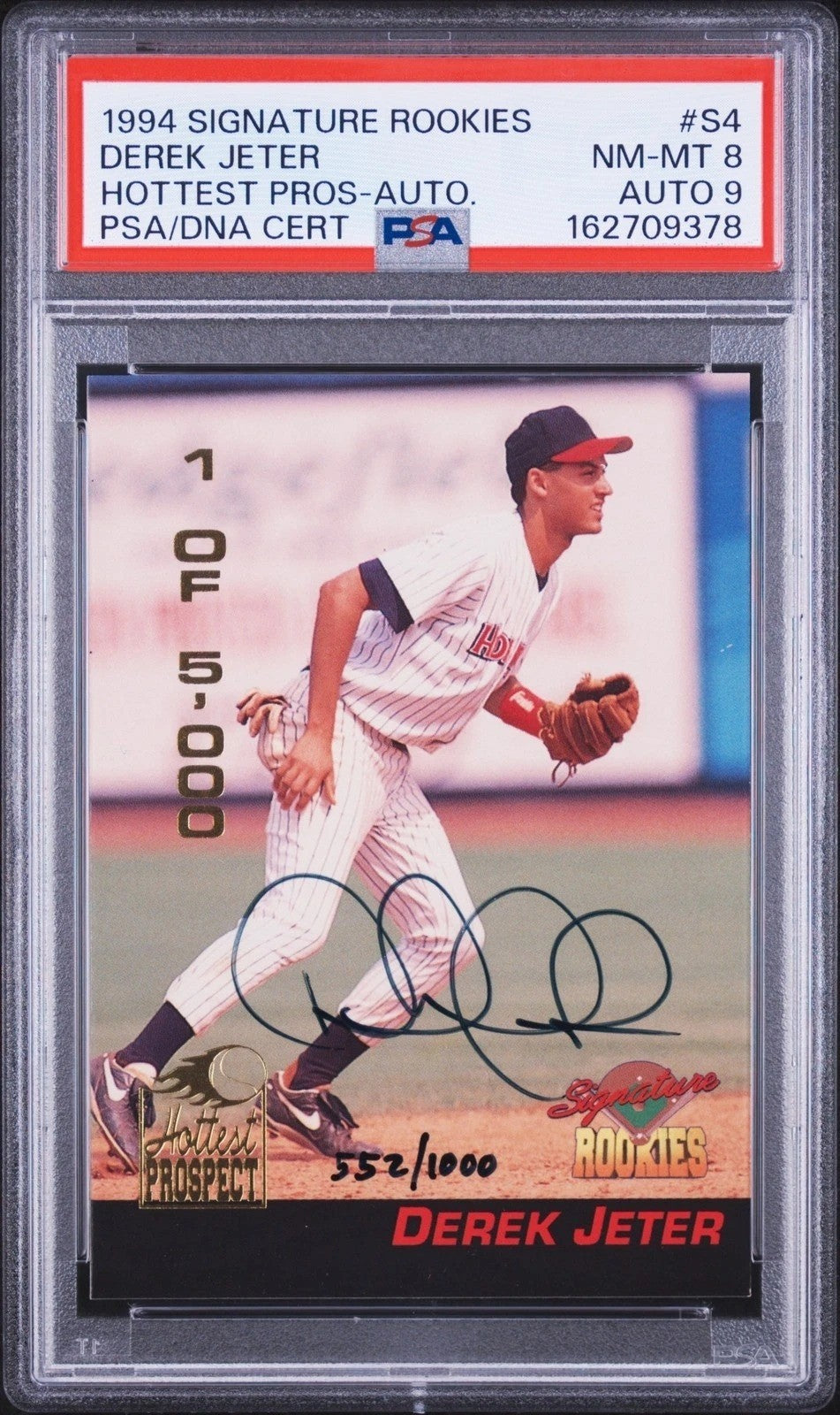 Derek Jeter Signed Auto 1994 Signature Rookies S4 Rookie Card PSA NM 8 Auto 90