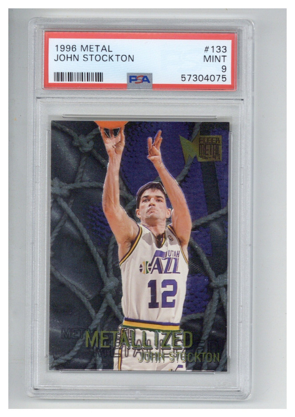 1996 Metal 133 John Stockton PSA 90