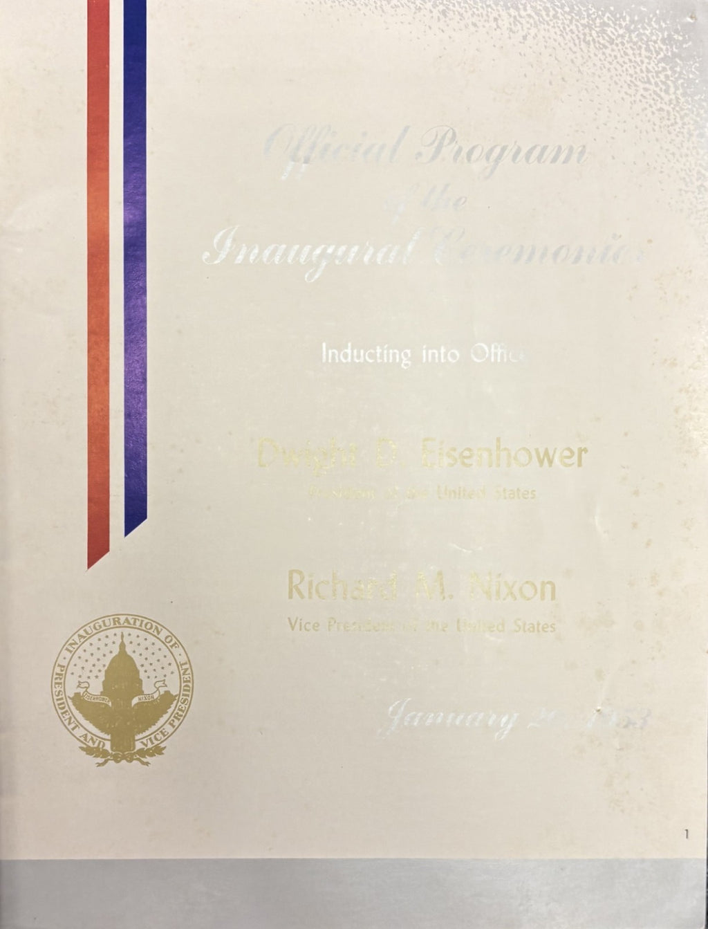 Vintage 1953 Presidential Inauguration Program Dwight Eisenhower1