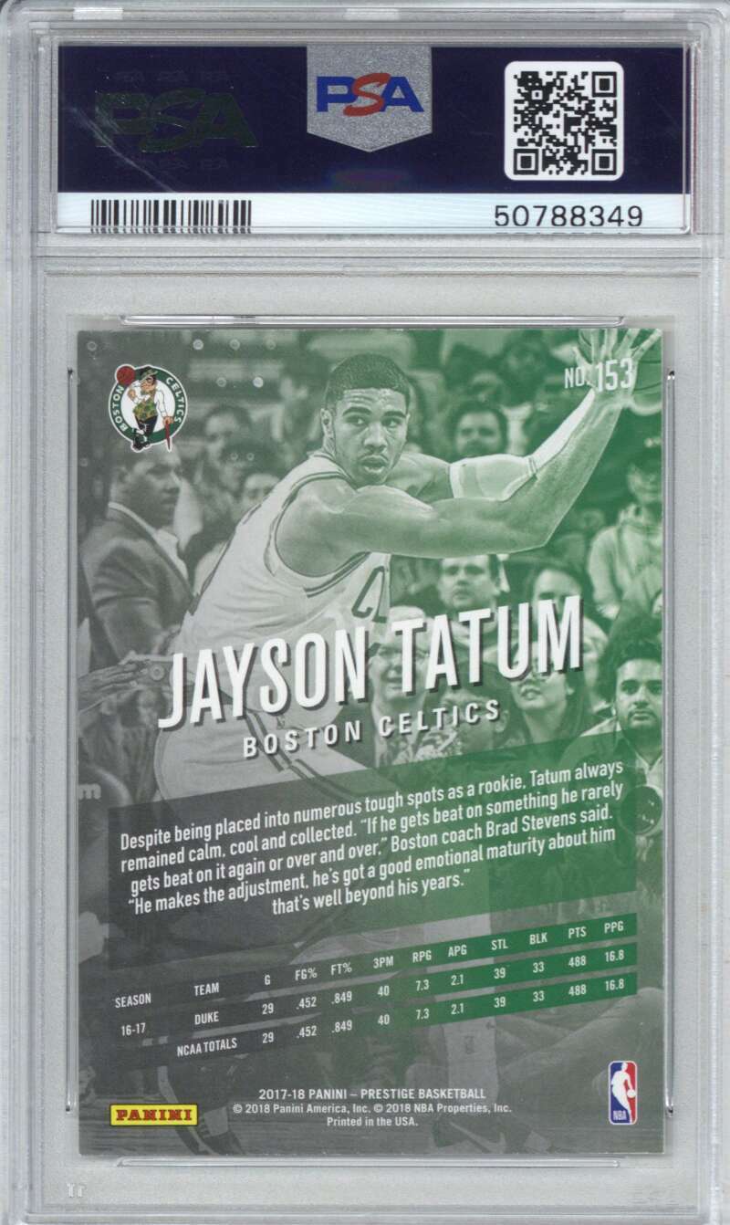 2017 Panini Prestige 153 Jayson Tatum PSA 9 1