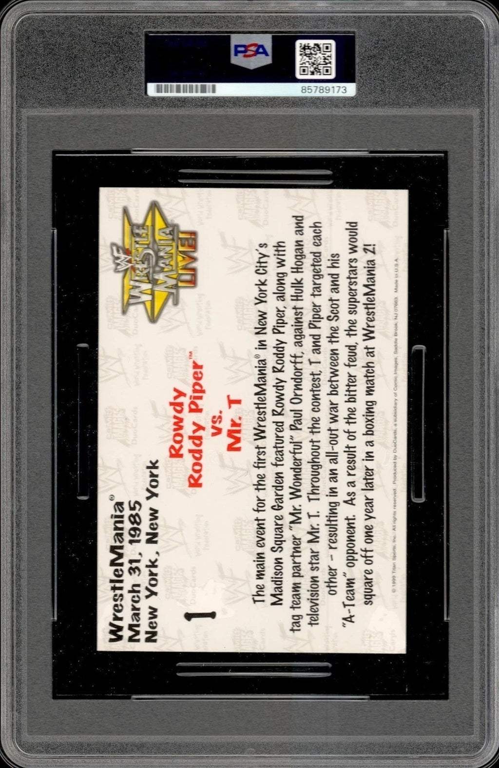 Mr. T Signed Auto 1999 Titan Sports WWF WrestleMania 4x6 1 Card PSA DNA1