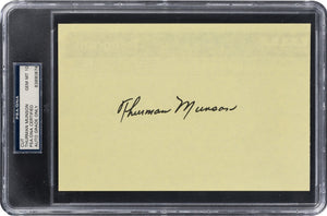 Thurman Munson Signed Auto 5x7.5 Oversized Cut PSA DNA Gem Mint 10 Yankees
