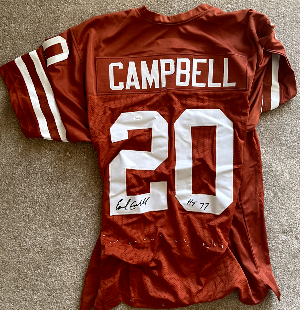Earl Campbell Signed Longhorns Jersey HOF JSA0