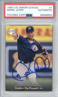 1995 Upper Deck Minor League 1 Derek Jeter Auto Signed PSA 0