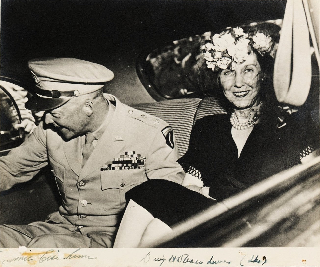 Dwight and Mamie Eisenhower Signed Auto 7x9 WWII Photograph President Grad LOA0