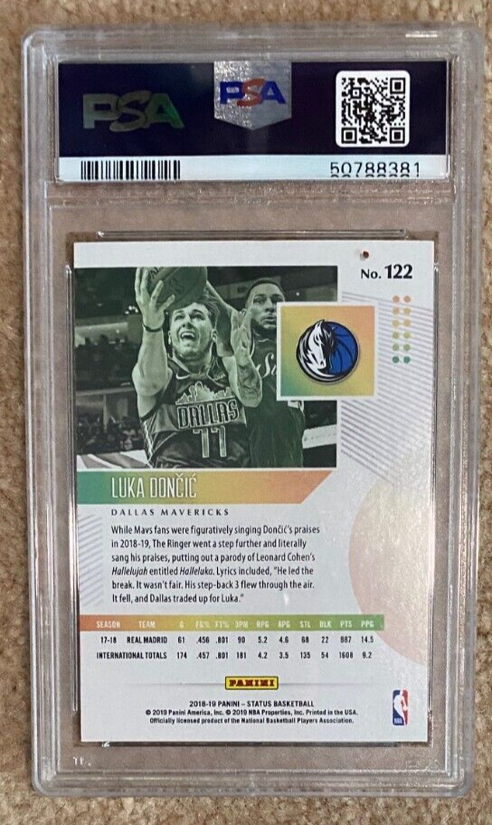 2018 Panini Status Luka Doncic 122 PSA 91