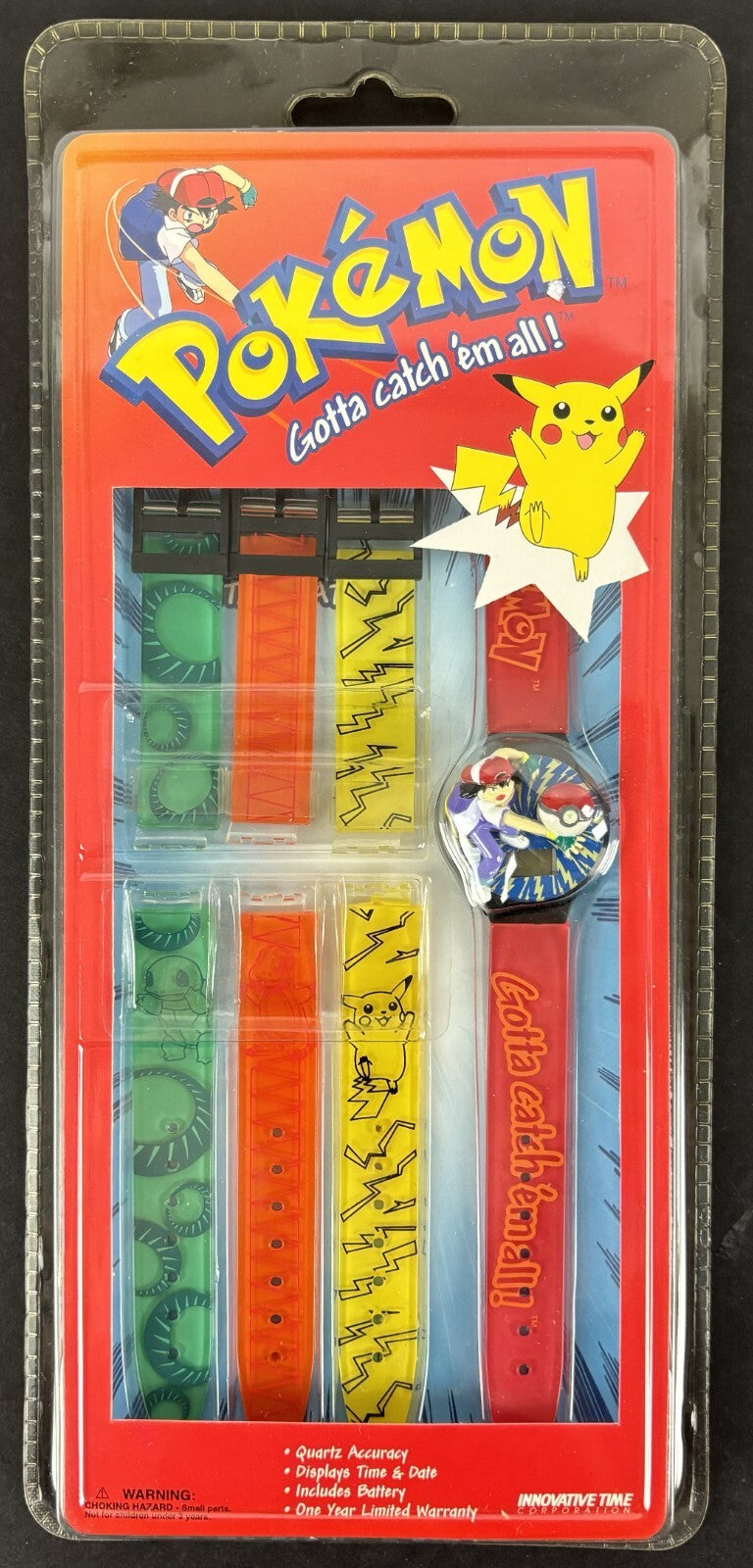 1999 Innovative Time Digital Watch Pokemon Ash Ketchum NEW SEALED0