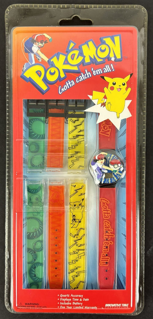 1999 Innovative Time Digital Watch Pokemon Ash Ketchum NEW SEALED0