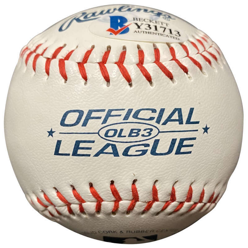 Terry Hanratty Signed Autographed Official League Baseball Beckett BAS 1