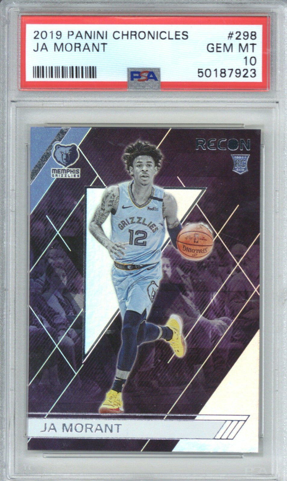2019 Panini Cronicles #298 Ja Morant PSA 100