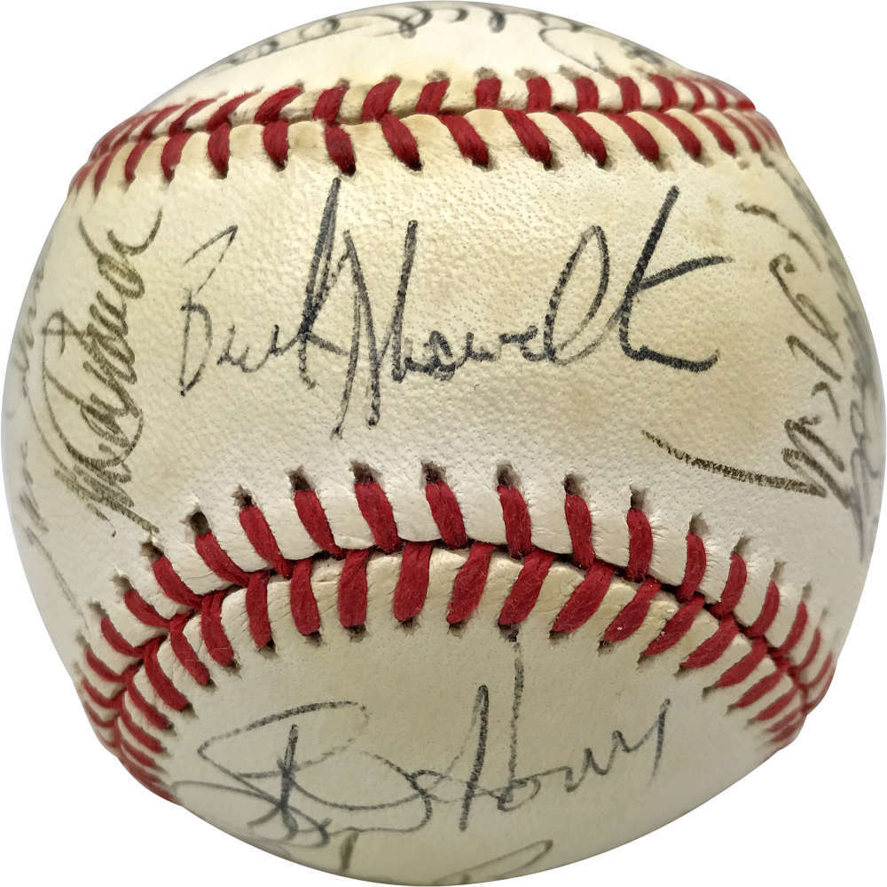 1995 Yankees Team Signed Autographed OAL Baseball Jeter Rivera Mattingly JSA0