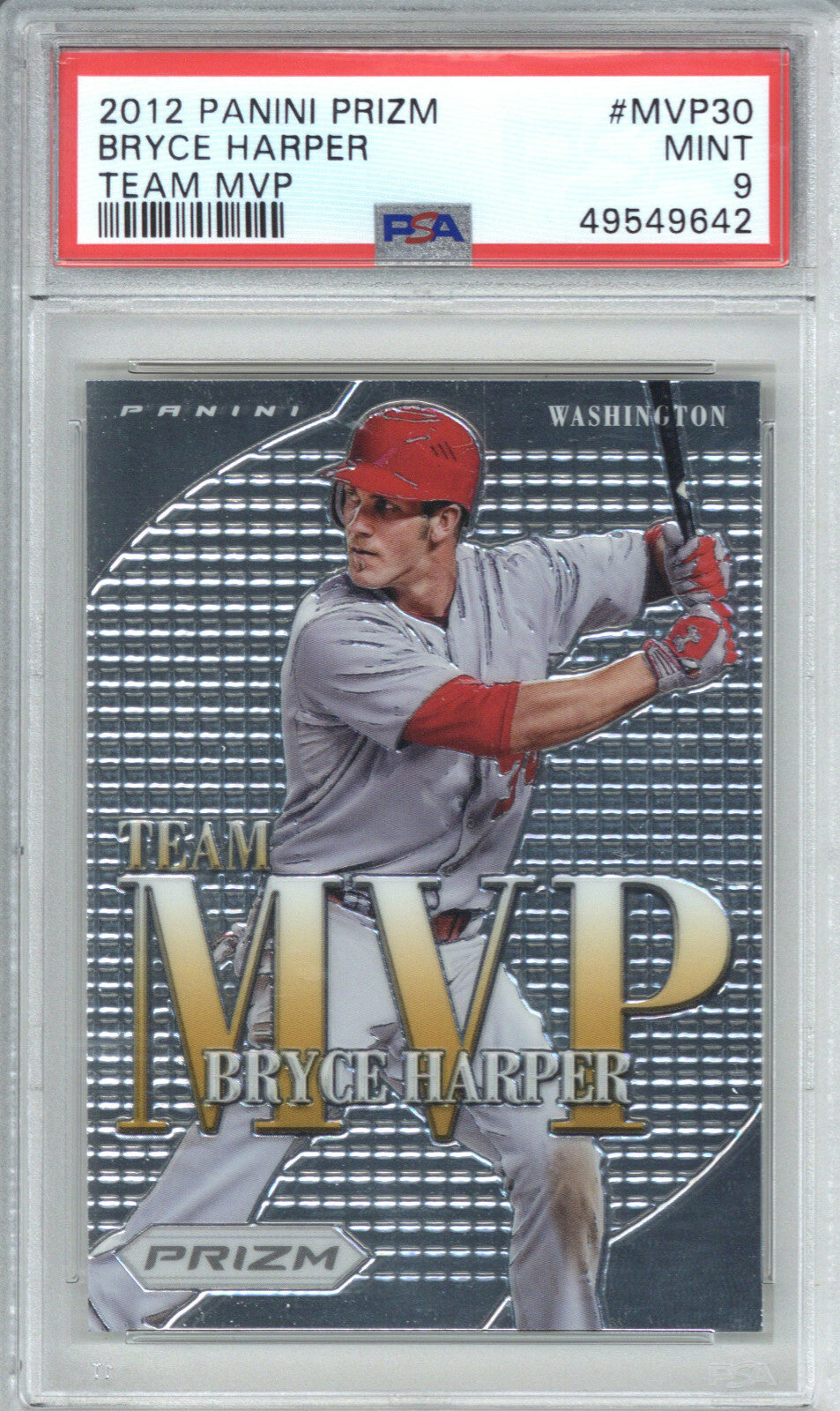 2012 Panini Prizm Team MVP MVP30 Bryce Harper PSA 90