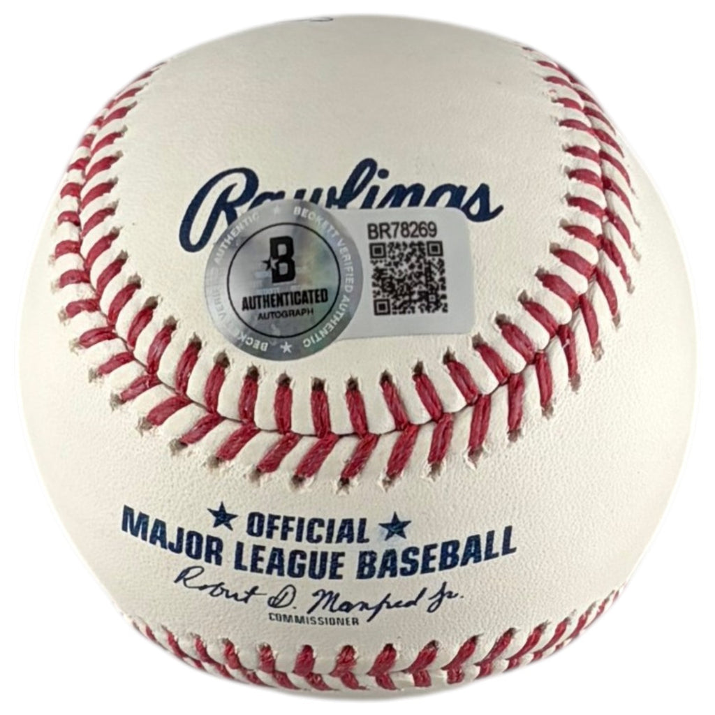 Johnny Bench Signed Auto HOF 89 Inscribed OML Baseball Beckett BAS1