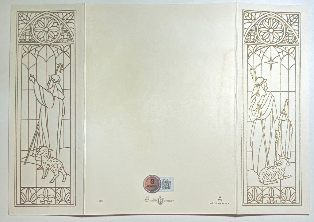 Mamie Eisenhower Signed 1973 Christmas Card Beckett BAS1
