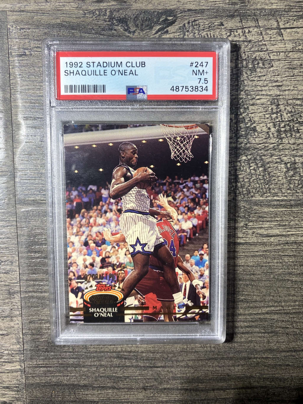 1992 Stadium Club Shaquille O'Neal PSA 7.50